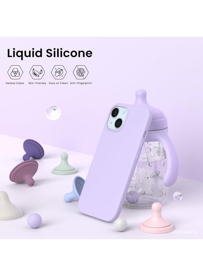 Compatible with iPhone 14 Plus/15 Plus Case 6.7 Inch Slim Liquid Silicone 4 Layers Soft Gel Rubber Shockproof Protective Phone Case with Anti Scratch Microfiber Lining (Moov) - Image 4