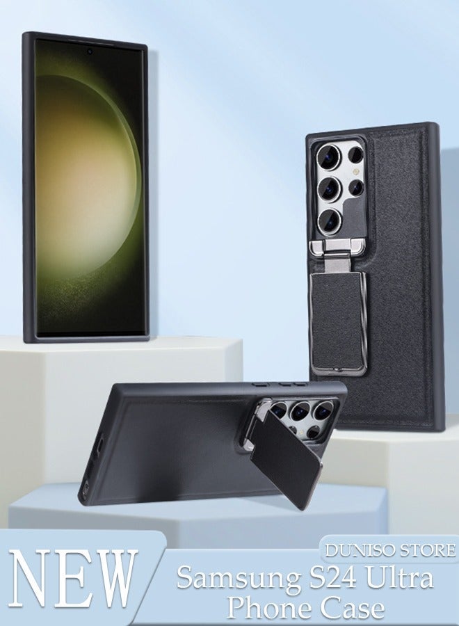 DUNISO Samsung Galaxy S24 Ultra Phone Case Full Body Protective Phone Cover Anti-fall Anti-fingerprint Phone Case with Phone Holder and Lens Cover for Samsung Galaxy S24 Ultra 5G Phone Case - Image 1
