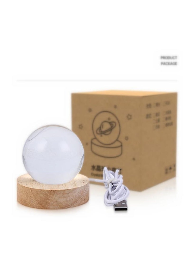 Bluejw 3D Crystal Ball Night Light Clear Galaxy Led Light With Wooden Base Glass Ball Ornaments Nightlight Decolamp With Touch Switch Led Light Decorative Lamp Gifts For Home Desktop Decor - Image 3