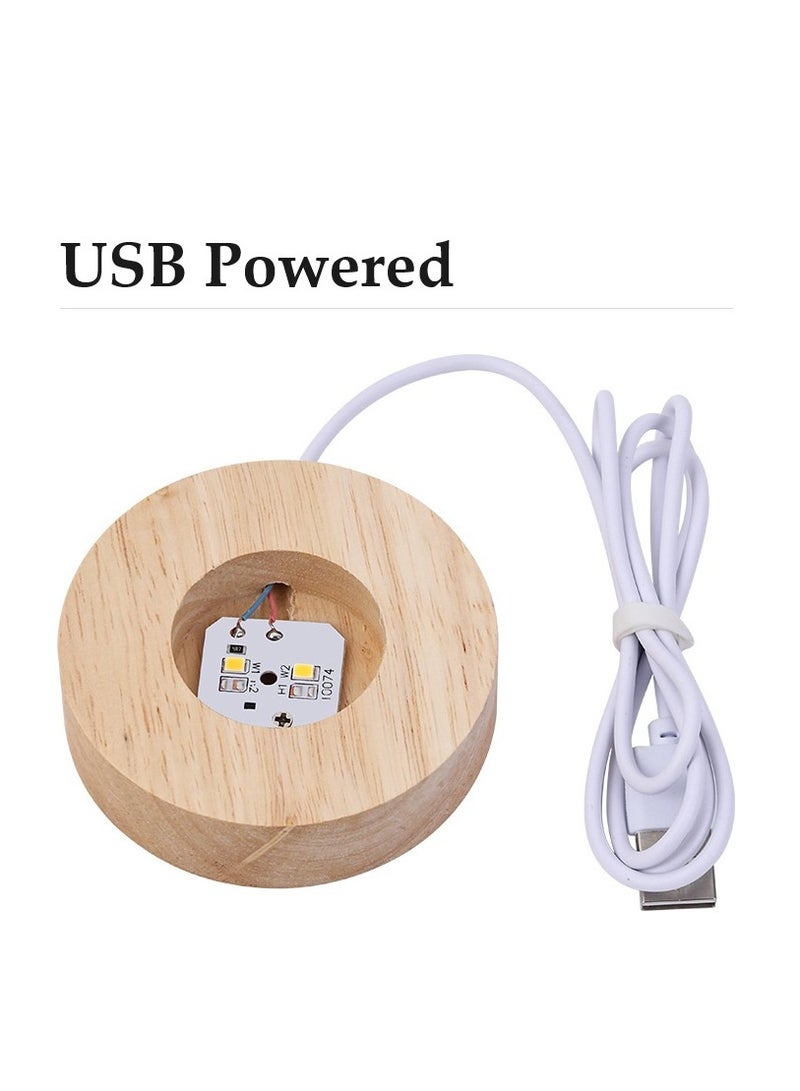 Bluejw 3D Crystal Ball Night Light Clear Galaxy Led Light With Wooden Base Glass Ball Ornaments Nightlight Decolamp With Touch Switch Led Light Decorative Lamp Gifts For Home Desktop Decor - Image 2