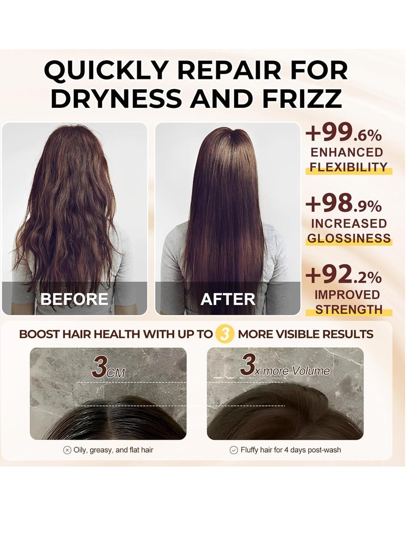 Elaimei Collagen Hair Mask for Damaged Hair Deep Conditioning Hair Mask for Dry Damaged Hair And Growth with Maca Avocado Argan Oil,Deep Conditioner Hydrating Hair Mask for Women Hair Repair Mask Hair Masks  - Image 4
