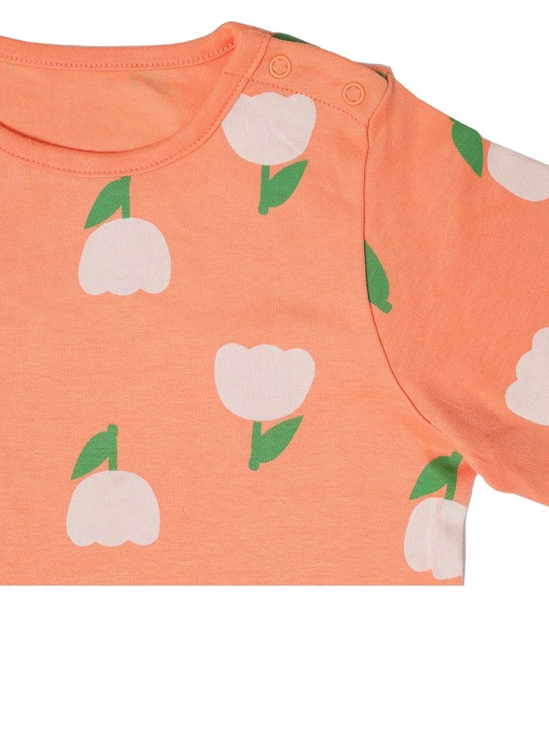 AIKO - AIKO - Kids Cute Orange' Print Long sleeve Pyjama Set 3-4Years - Image 1