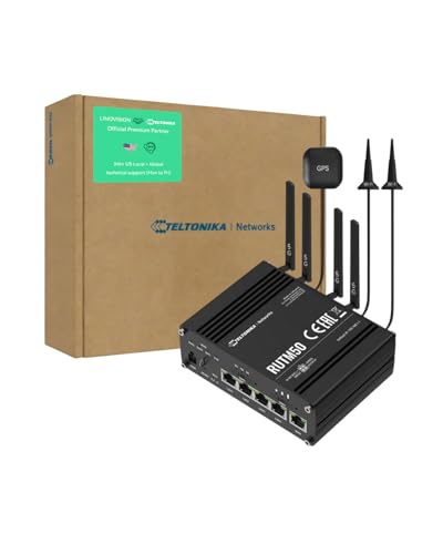 LINOVISION Teltonika RUTM50000000 Industrial 5G Cellular Router, 5G LTE Router with 5 Gigabit Ethernet Ports, Dual SIM Auto-Failover, Certified by Verizon/AT&T/T-Mobile, North America Version - Image 1