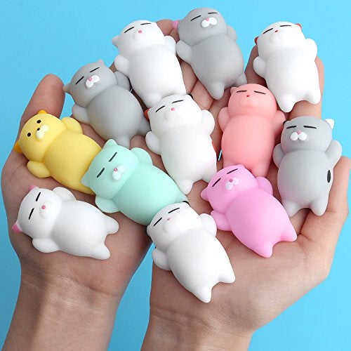 Outee 12 Pcs Mochi Animals Toys Cute Mochi Cat Stress Relief Toys Mochi Animals Party Favors for Kids Mini Animals Cat Easter Gifts for Kids Adults - Image 5
