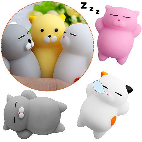 Outee 12 Pcs Mochi Animals Toys Cute Mochi Cat Stress Relief Toys Mochi Animals Party Favors for Kids Mini Animals Cat Easter Gifts for Kids Adults - Image 4