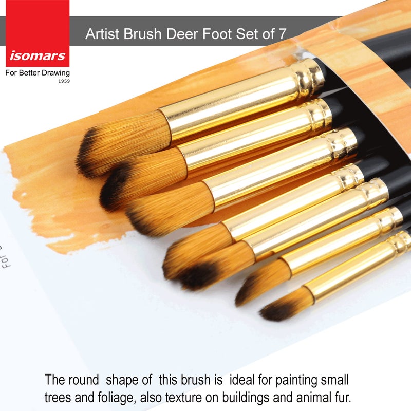 Isomars Artist Brush Deer Foot Set of 7 - Image 3