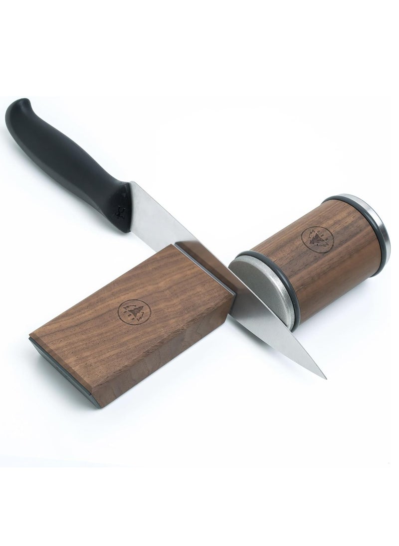 Generic - Rolling Knife Sharpener Knife Blunt Knife Sharpening Kit Multifunctional Magnetic Support Rolling Cutter Sharpener Tool with 15° 20° Angle Stand for Pocket Knife Kitchen Knives Chef Knife Set Kitchen - Image 1