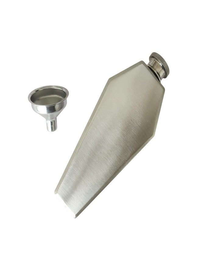 CNFLASK Hexagon Coffin Flask 304 Stainless Steel 3.5oz Coffin Shaped Hip Flask With Funnel - Image 1