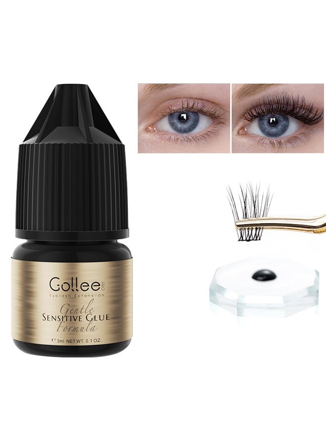 GOLLEE Eyelash Extension Sensitive Glue, DIY Lashes Extension, Extra Strong Evolution Eyelash Extension Glue, Eyelash Extensions Glue, Waterproof And Oil Resistant, Lash Extension Adhesive, 3ML - Image 1