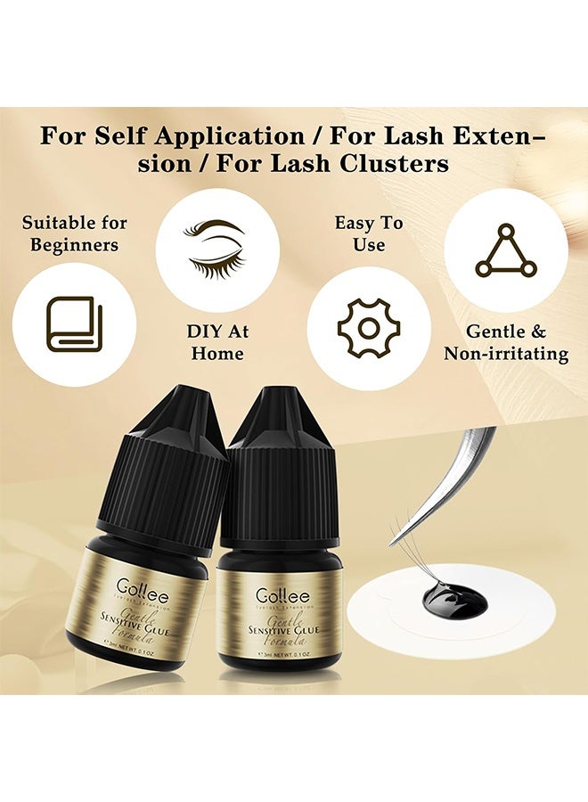 GOLLEE Eyelash Extension Sensitive Glue, DIY Lashes Extension, Extra Strong Evolution Eyelash Extension Glue, Eyelash Extensions Glue, Waterproof And Oil Resistant, Lash Extension Adhesive, 3ML - Image 4