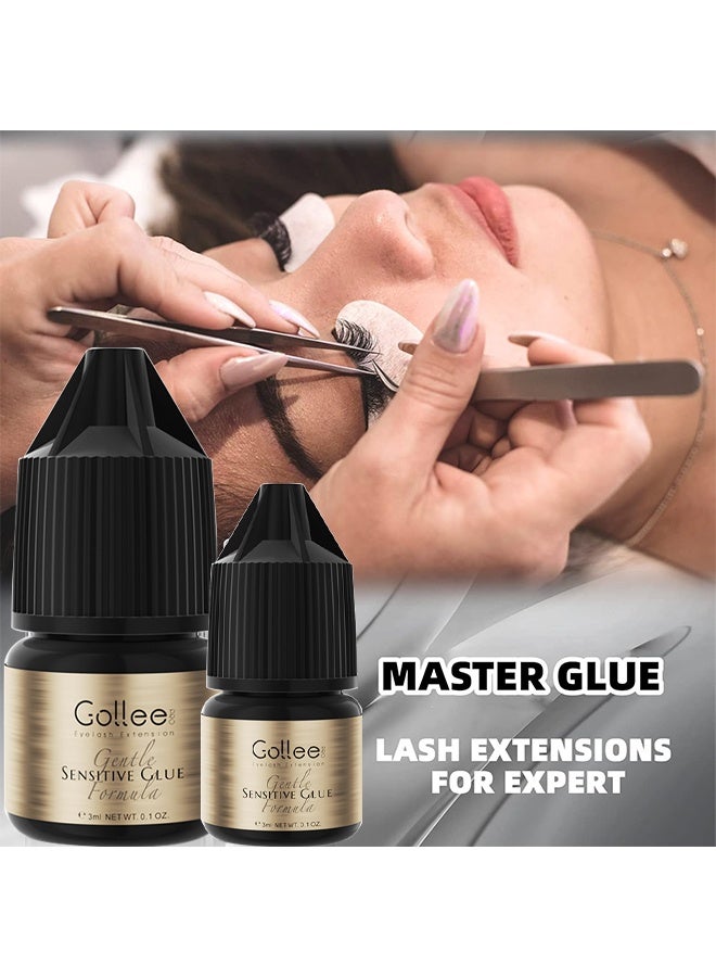 GOLLEE Eyelash Extension Sensitive Glue, DIY Lashes Extension, Extra Strong Evolution Eyelash Extension Glue, Eyelash Extensions Glue, Waterproof And Oil Resistant, Lash Extension Adhesive, 3ML - Image 5