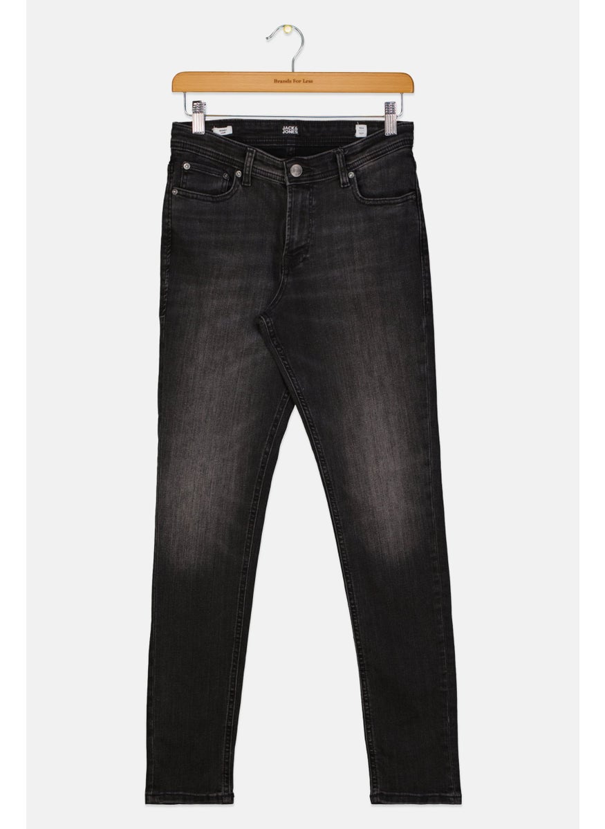 Jack Jones Kids Boy Skinny Fit Washed Stretchable Jeans, Washed Black  - Image 1