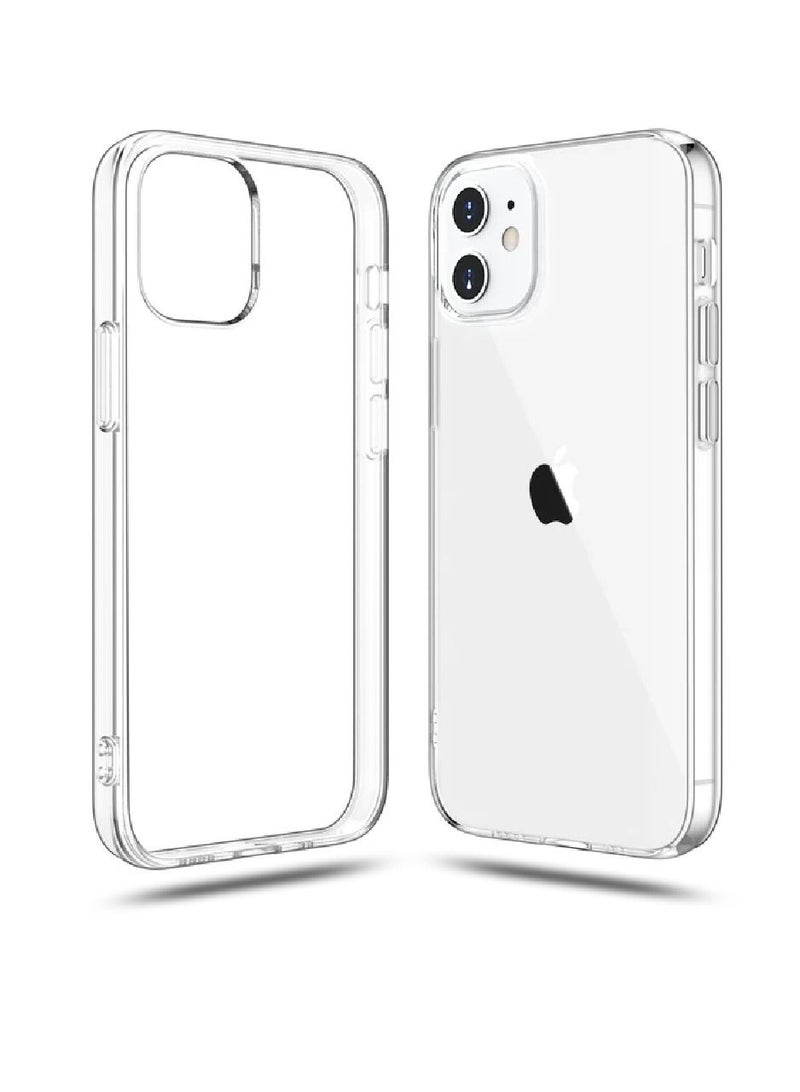 حافظة آيفون 12 شفافة كريستالية لهاتف آيفون 12 مقاس 6.1 بوصة مضادة للأصفر وحماية من السقوط العسكري ومضادة للصدمات حافظة هاتف واقية لهاتف آيفون 12 - Image 1