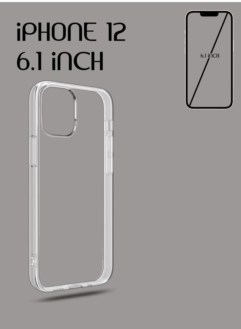 حافظة آيفون 12 شفافة كريستالية لهاتف آيفون 12 مقاس 6.1 بوصة مضادة للأصفر وحماية من السقوط العسكري ومضادة للصدمات حافظة هاتف واقية لهاتف آيفون 12 - Image 2
