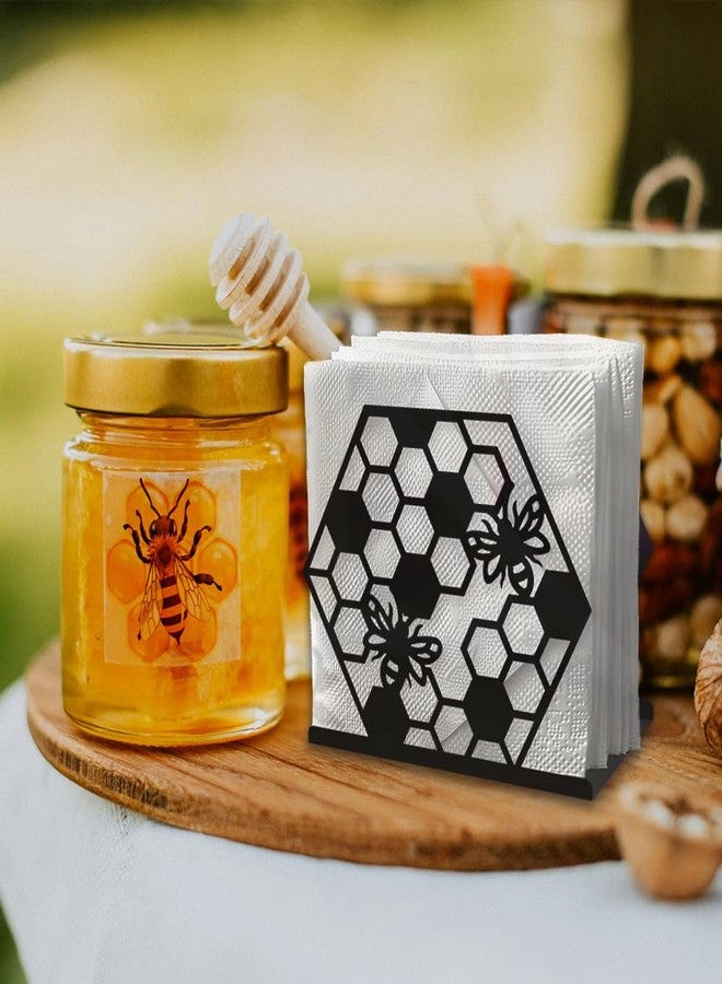 DOODLREAM Honeycomb Bee Decorative Black Metal Napkin Holder for Table, 5.3" x 4.7" x 2" Insect Animal Standing Napkin Holder for Home Kitchen Restaurant Picnic Party Coffee Bar Dining Room - Image 5