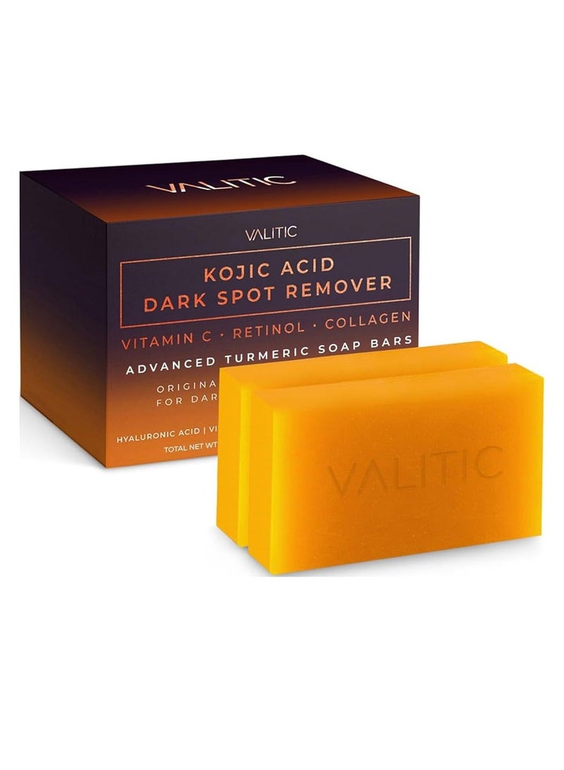 فاليتيك صابون فاليتيك لازالة البقع الداكنة بحمض الكوجيك مع فيتامين C والريتينول والكولاجين والكركم - Image 1