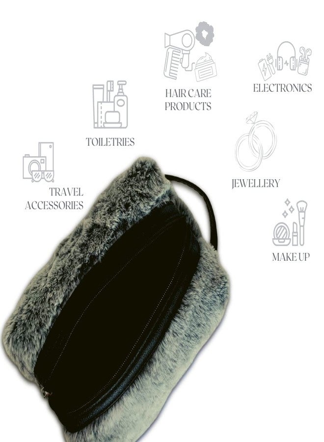 Strutt Toiletry Bag for Women, Makeup Pouch, Waterproof Cosmetic Case, Makeup Pouch Bag, Travel Organizer Kit (Grey) - Image 4