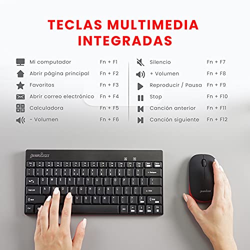 Perixx PERIDUO-712B ES Wireless Keyboard and Mouse Combo - Black - Español QWERTY - Image 3
