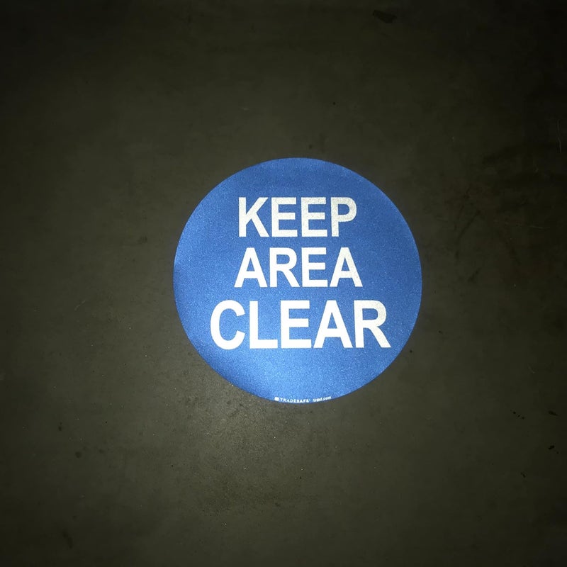 TRADESAFE Keep Area Clear Anti-Slip Floor Sticker - Keep Clear Floor Sign, Peel and Stick Adhesive Vinyl Sign, ANSI-Compliant, 17” Diameter Round Sticker - Image 4
