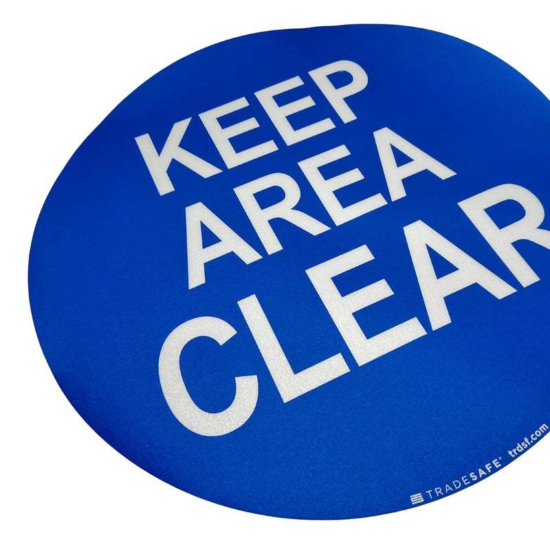 TRADESAFE Keep Area Clear Anti-Slip Floor Sticker - Keep Clear Floor Sign, Peel and Stick Adhesive Vinyl Sign, ANSI-Compliant, 17” Diameter Round Sticker - Image 3