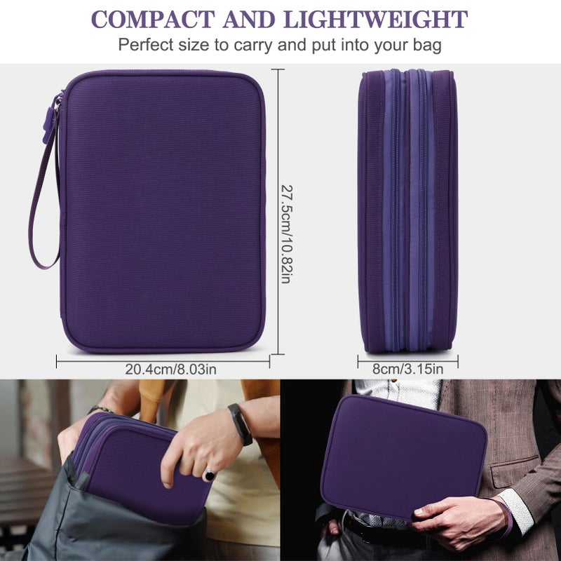 Waterproof Travel Cable Organizer Bag with Double Layer Storage for Cords, Chargers, Phone and Earphone - Image 2