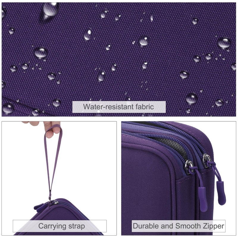 Waterproof Travel Cable Organizer Bag with Double Layer Storage for Cords, Chargers, Phone and Earphone - Image 4