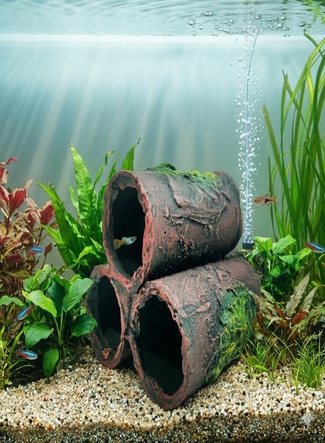 GIG BAZAAR-Artificial Aquarium Shelter Pipe Caves Decoration Ornaments - Create a Cozy Hideaway for Your Aquatic Pets Aquarium Shelter Pipe Caves Decoration Ornaments-Create a Cozy Hideaway - Image 1
