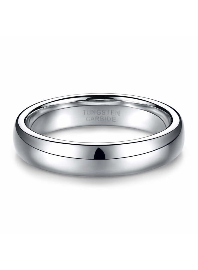 TRUMIUM 2mm 4mm 6mm 8mm Tungsten Wedding Band Ring for Men Women Silver/Rose Gold Plated/Rainbow/Gold Plated Domed High Polish Engagement Promise Rings Comfort Fit 4-15, 6, Tungsten Carbide, No - Image 2