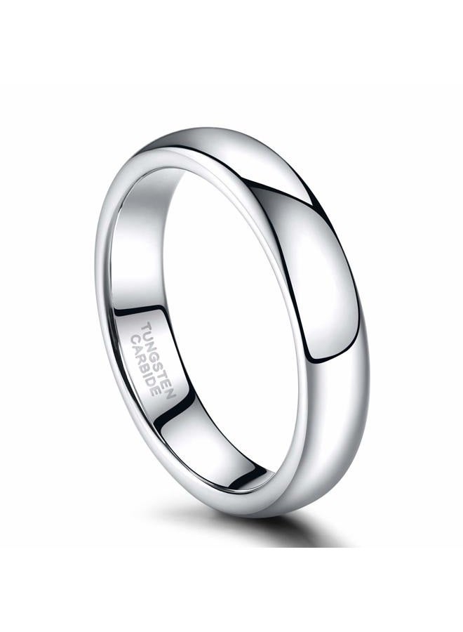TRUMIUM 2mm 4mm 6mm 8mm Tungsten Wedding Band Ring for Men Women Silver/Rose Gold Plated/Rainbow/Gold Plated Domed High Polish Engagement Promise Rings Comfort Fit 4-15, 6, Tungsten Carbide, No - Image 3