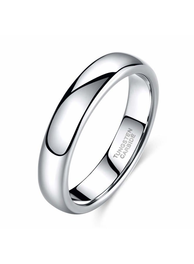 TRUMIUM 2mm 4mm 6mm 8mm Tungsten Wedding Band Ring for Men Women Silver/Rose Gold Plated/Rainbow/Gold Plated Domed High Polish Engagement Promise Rings Comfort Fit 4-15, 6, Tungsten Carbide, No - Image 1