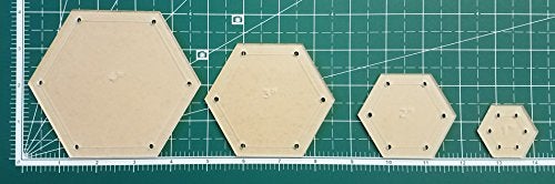 LaserThing Hexagon, Circle, and Square Acrylic Quilting Templates - 12 Pieces with 4", 3", 2", 1" Sizes - 1/4" Seam Allowance - Durable Clear Acrylic for Quilting, Patchwork, Sewing, & DIY Projects - Image 5