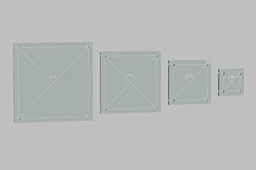 LaserThing Hexagon, Circle, and Square Acrylic Quilting Templates - 12 Pieces with 4", 3", 2", 1" Sizes - 1/4" Seam Allowance - Durable Clear Acrylic for Quilting, Patchwork, Sewing, & DIY Projects - Image 3