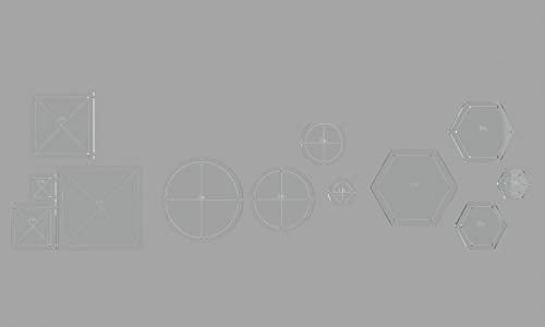LaserThing Hexagon, Circle, and Square Acrylic Quilting Templates - 12 Pieces with 4", 3", 2", 1" Sizes - 1/4" Seam Allowance - Durable Clear Acrylic for Quilting, Patchwork, Sewing, & DIY Projects - Image 1