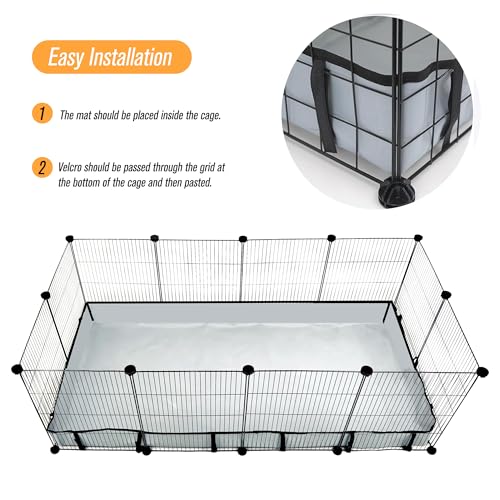 DZWLKJ Guinea Pig Cage Liner Tarp Bottom Waterproof and Washable Base Also for Rabbits, Bunny, Chinchesillas, Hedgehog, Ferrets and Other Small Animals(24x48 inches) - Image 3