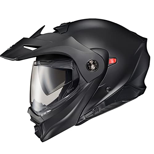 ScorpionEXO AT960 Modular Adventure Street Motorcycle Helmet with Bluetooth Ready Speaker Pockets DOT ECE Approved Solid Matte Black Small - Image 1