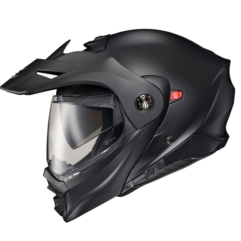 ScorpionEXO AT960 Modular Adventure Street Motorcycle Helmet with Bluetooth Ready Speaker Pockets DOT ECE Approved Solid Matte Black Small - Image 2