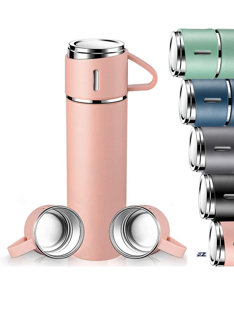 ELTRAZONE NEW Vacuum Insulated Flask 500ml/17.6oz Stainless Steel Thermo-Bottle with Cup for Coffee, Water, Hot & Cold Drinks – Pink - Image 1