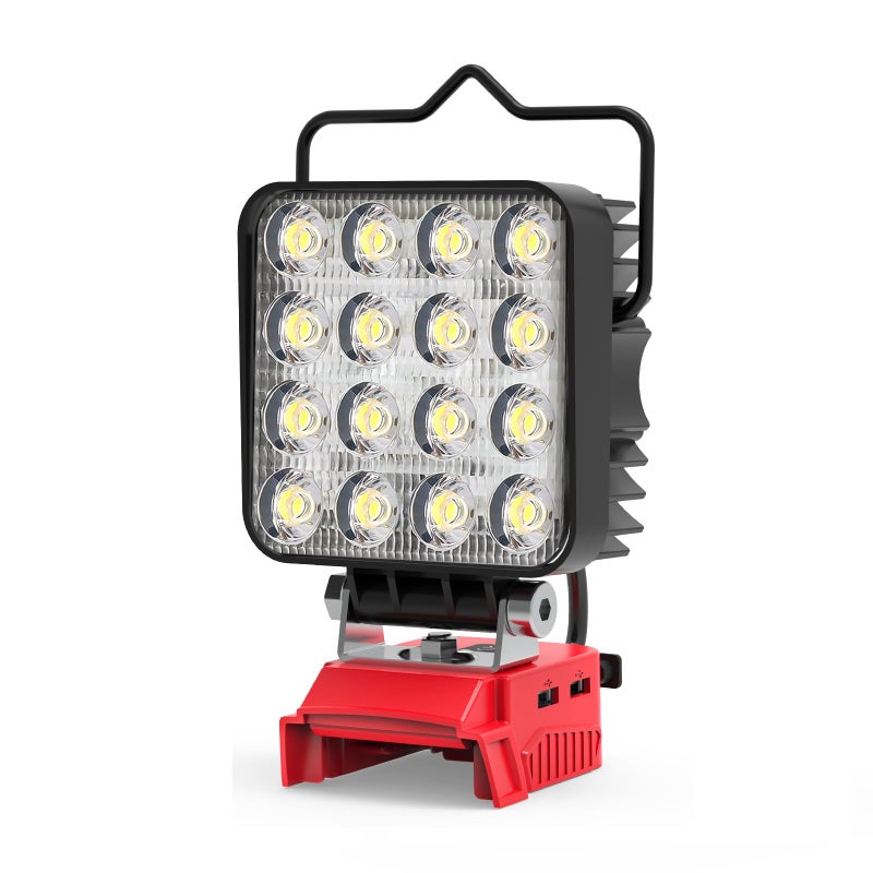 Azocek New Upgrade Azocek LED Work Light Compatible with Mil-wau-kee 18V Battery, 48W 4800LM Flashlight, 18V Battery Cordless Work Light with Low Voltage Protection & Dual USB & Type-C Charging Port (48W) - Image 1