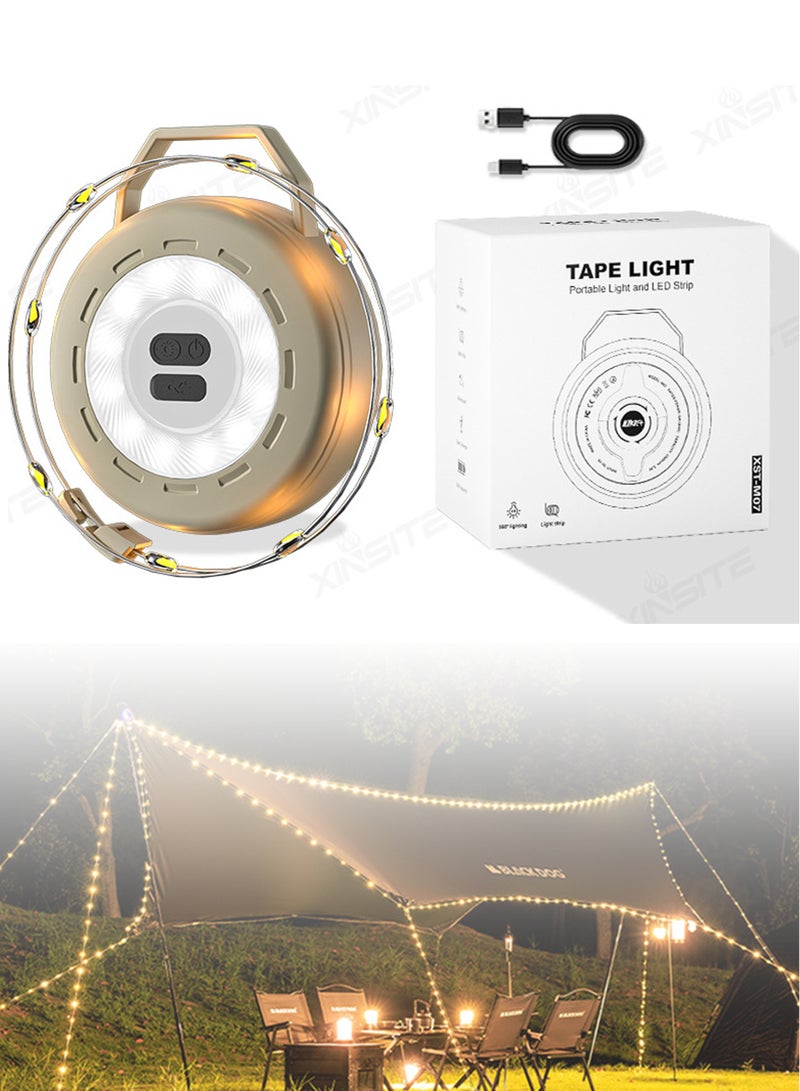 Generic 10m Retractable Camp String Lights: Compact Desert Disc w/ Dual (6-Mode) Lighting & Hook - Image 1