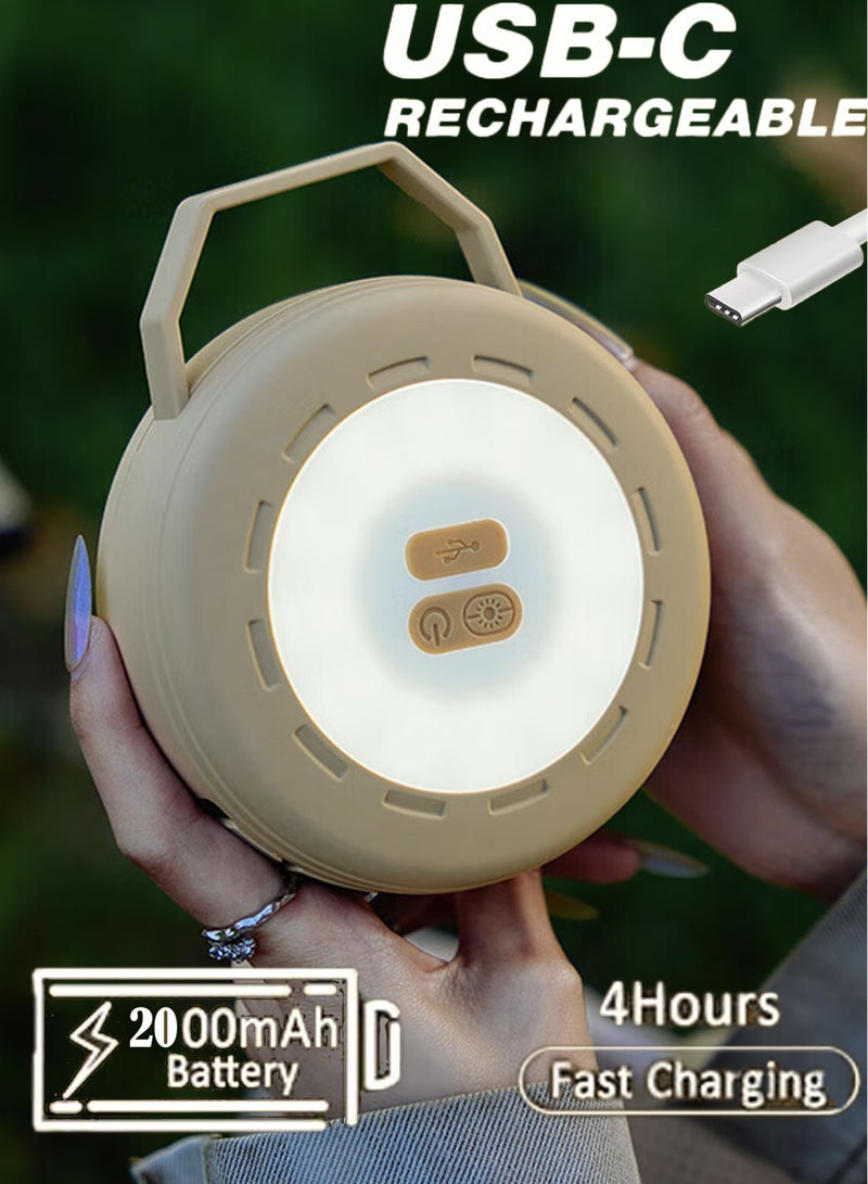 Generic 10m Retractable Camp String Lights: Compact Desert Disc w/ Dual (6-Mode) Lighting & Hook - Image 2