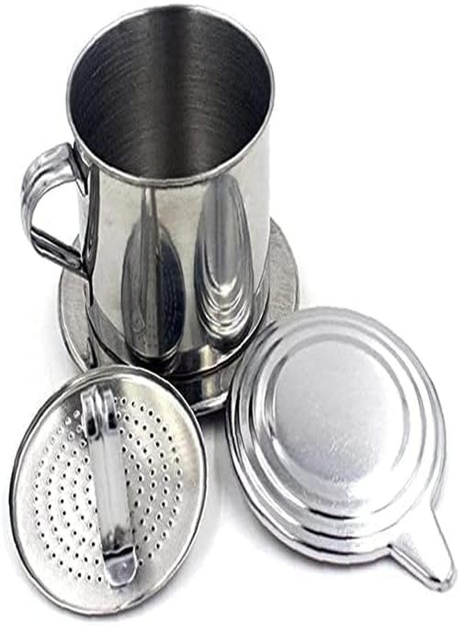 aoukoslt 1 Set Silver Vietnamese Coffee Filter Stainless Steel Coffee Pot Drip Infuse Cup Brewing Teapot No Need Paper Drip Coffee Pot Machine Filter Attractive processing, Reusable Filters - Image 3