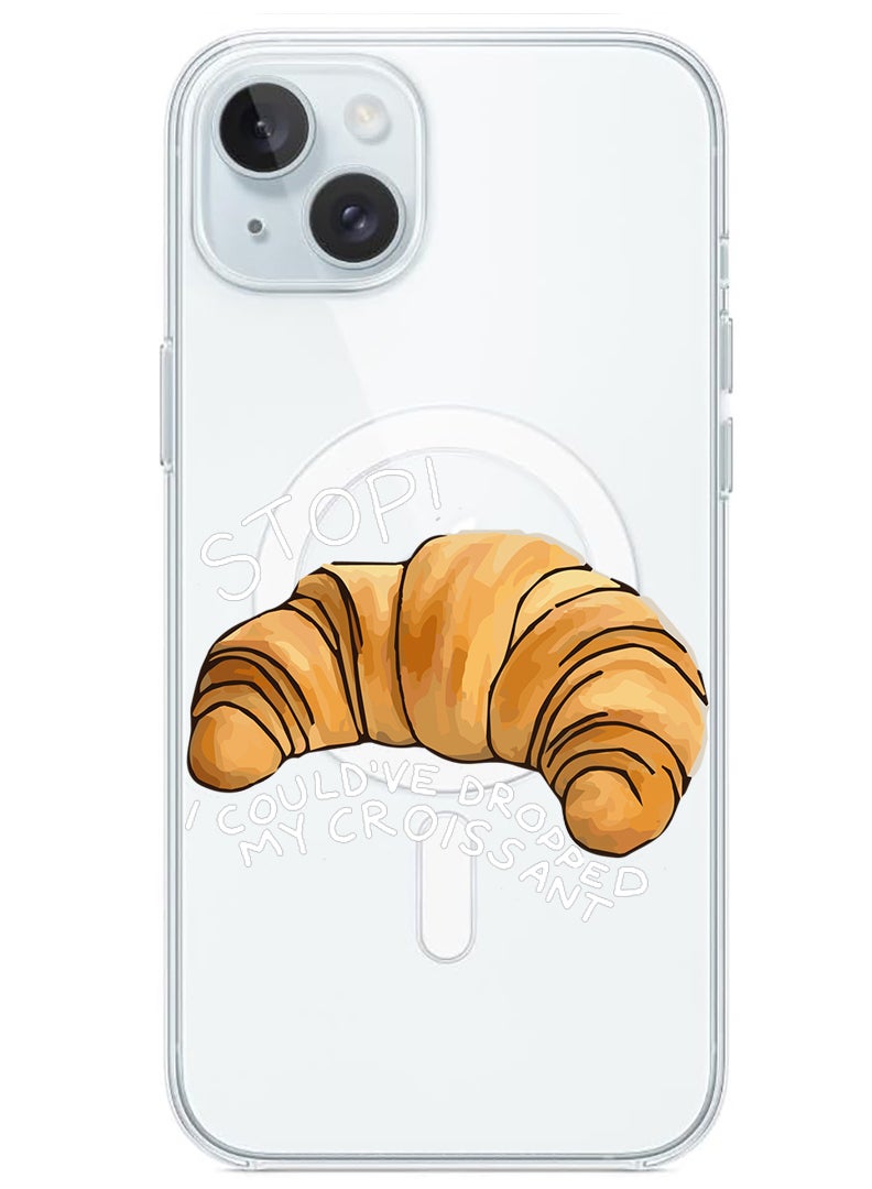 Theodor Magnetic Case for iPhone 15 6.1-inch Compatible with MagSafe Wireless Charging, Shockproof Phone Bumper Cover Croissant B - Image 1