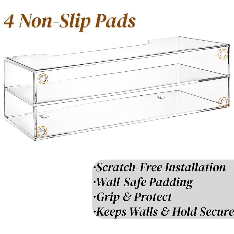 Noamus 2 Pack Acrylic Mail Organizer for #10 Envelopes, 2 Slot Wall-Mounted Letter Holder, Clear Hanging File Rack, Countertop File Sorters Box for Desk Bill Filling, Home Office School Workspace - Image 4