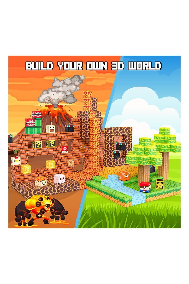 137PCS Magnetic Blocks,Magnetic Building Blocks,Magnetic Tiles Build Toys Set for Kids,STEM Montessori Sensory Toddler Stacking Game Toys, Birthday Gifts for Boys  Girls Ages 3+ - Image 2