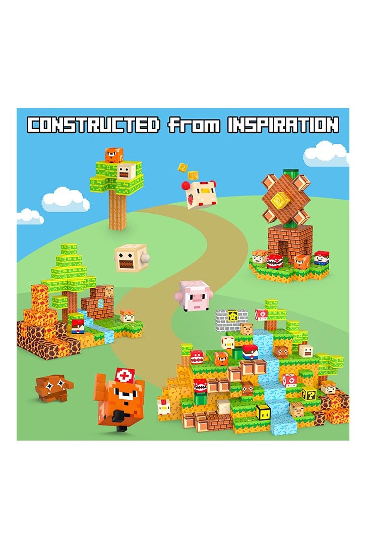 137PCS Magnetic Blocks,Magnetic Building Blocks,Magnetic Tiles Build Toys Set for Kids,STEM Montessori Sensory Toddler Stacking Game Toys, Birthday Gifts for Boys  Girls Ages 3+ - Image 3