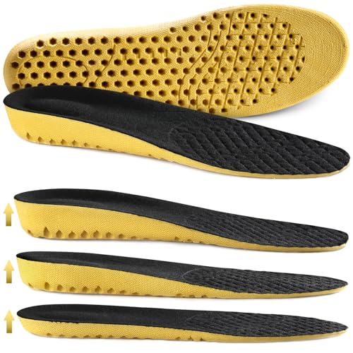 Ailaka Elastic Shock Absorbing Height Increasing Sports Shoe Insoles, Soft Breathable Honeycomb Orthotic Replacement Inserts for Men & Women - Image 1