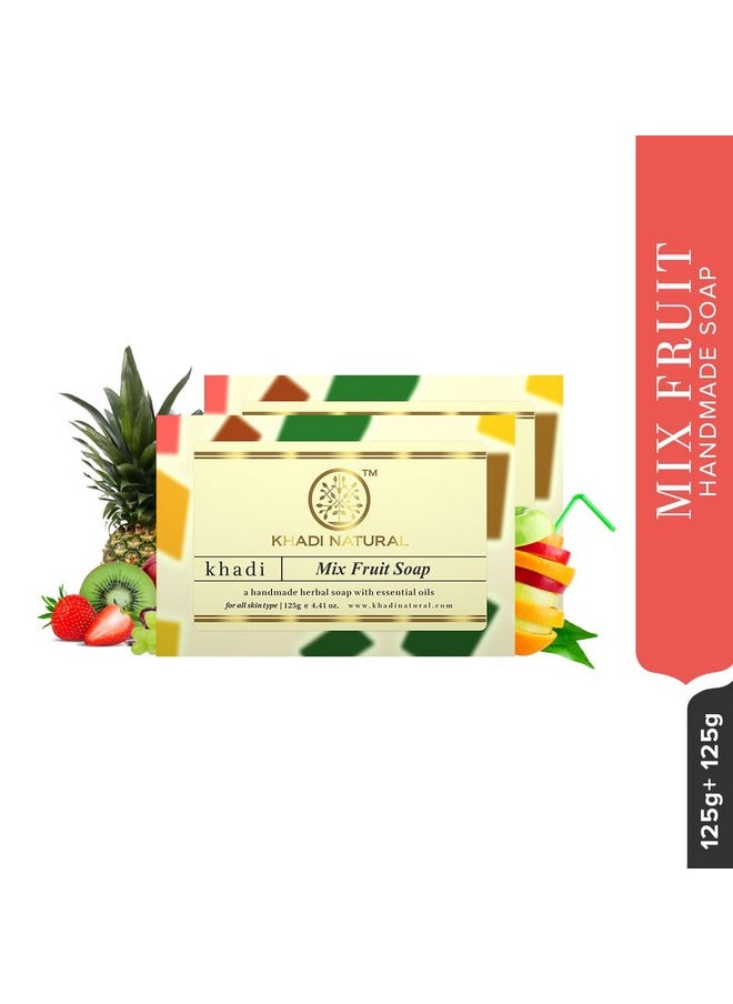 Khadi Natural Mix Fruit Soap, 125G|Herbal Bathing Soap For Glowing Skin | Natural Soap With Essential Oils | Deeply Moisturizes Skin | Suitable For All Skin Types|Pack Of 2  - Image 5