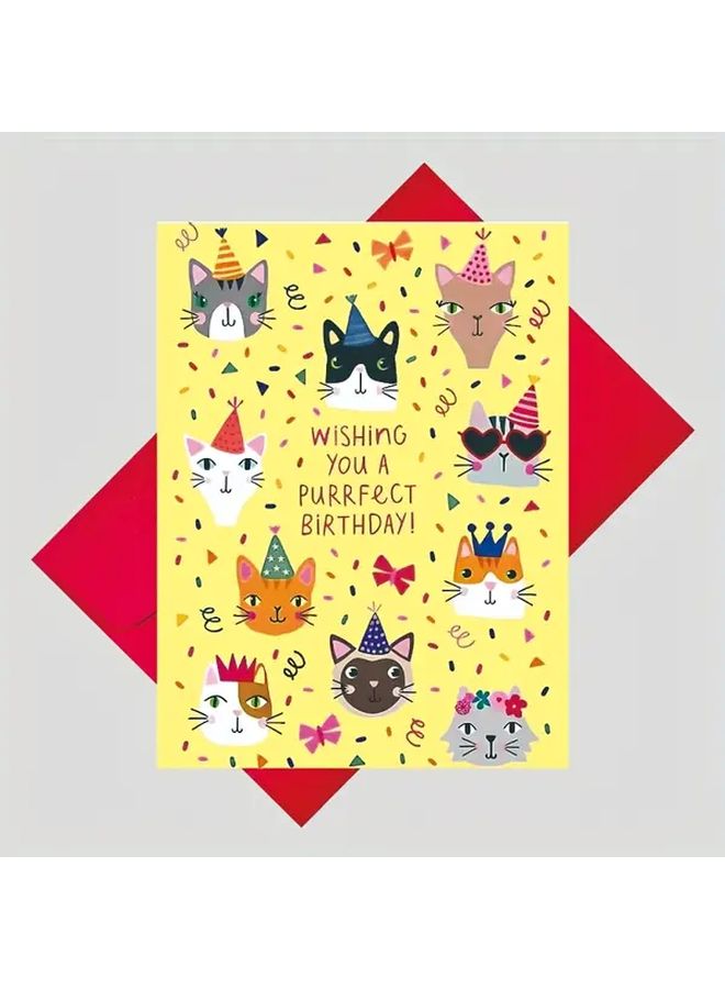 قطعتان من بطاقات تهنئة للقطط مع ظروف - هدية مثالية لعيد الميلاد أو يوم الحب - Image 3