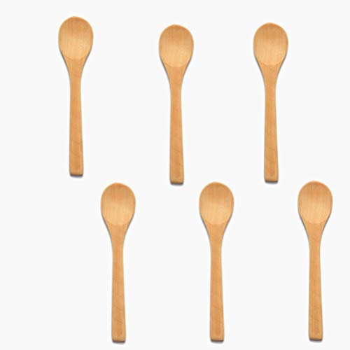 AISIBO 6 Pcs Handmade Small Wooden Spoon Honey Teaspoon Seasoning Coffee Tea Sugar Salt Jam Mustard Ice Cream Bamboo Spoons - Image 2