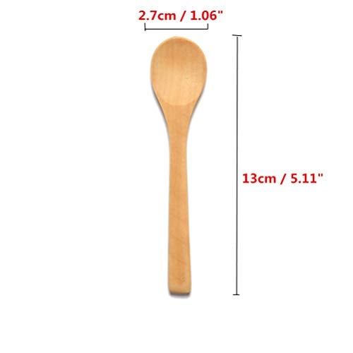 AISIBO 6 Pcs Handmade Small Wooden Spoon Honey Teaspoon Seasoning Coffee Tea Sugar Salt Jam Mustard Ice Cream Bamboo Spoons - Image 3